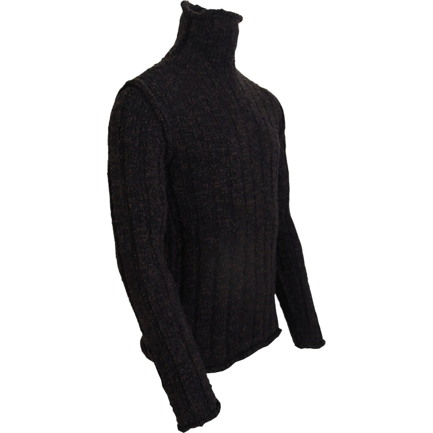 Dolce & Gabbana Brown Wool Knit Turtleneck Pullover Sweater