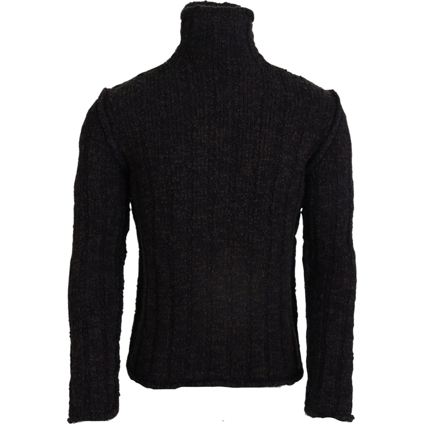 Dolce & Gabbana Brown Wool Knit Turtleneck Pullover Sweater