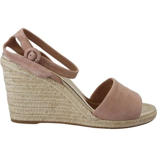 Prada Elegant Suede Ankle Strap Wedge Sandals Prada