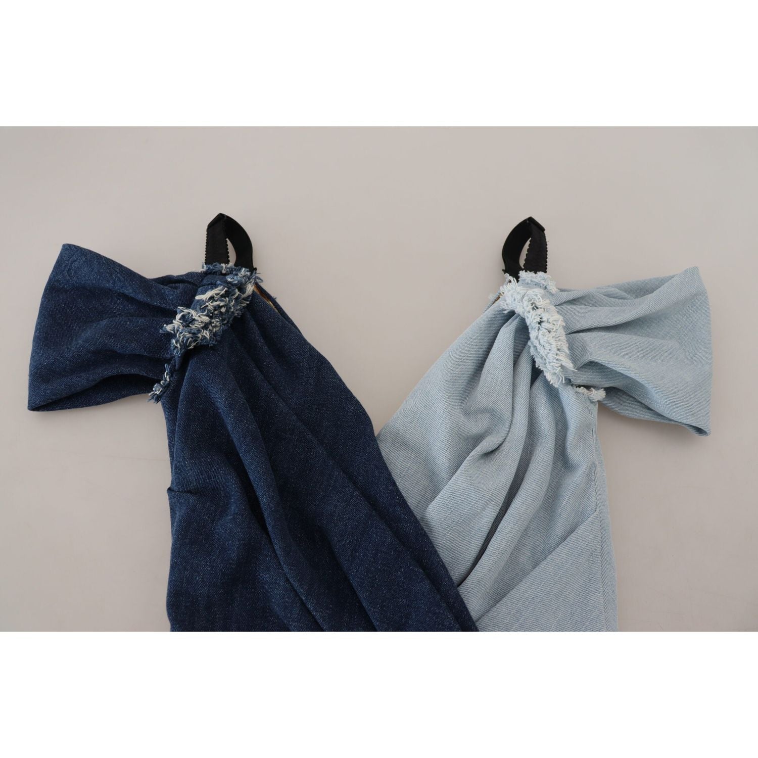 Dolce & Gabbana Two Tone Blue Patchwork Denim Mini Dress