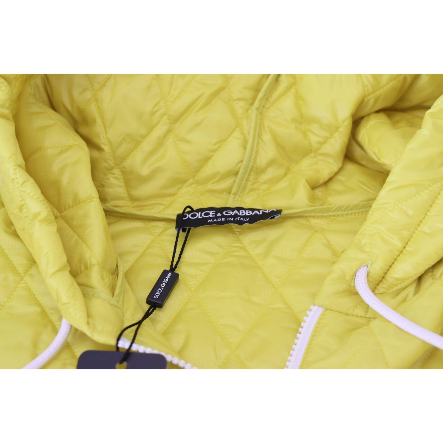 Dolce & Gabbana Elegant Yellow Hooded Jacket Dolce & Gabbana