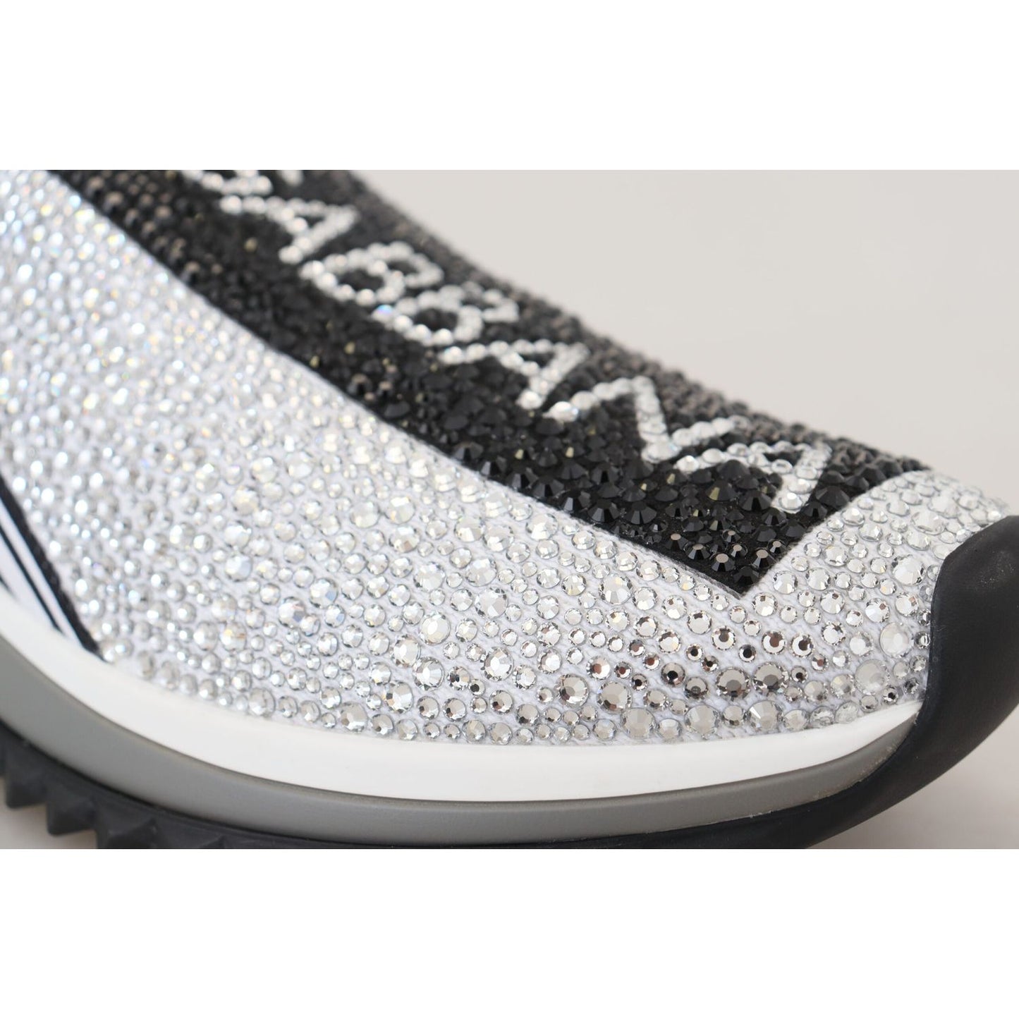 Dolce & Gabbana Sparkling Silver Rhinestone Sneakers Dolce & Gabbana