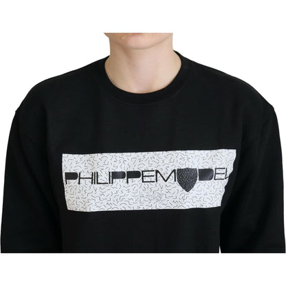 Philippe Model Black Printed Long Sleeves Pullover Sweater