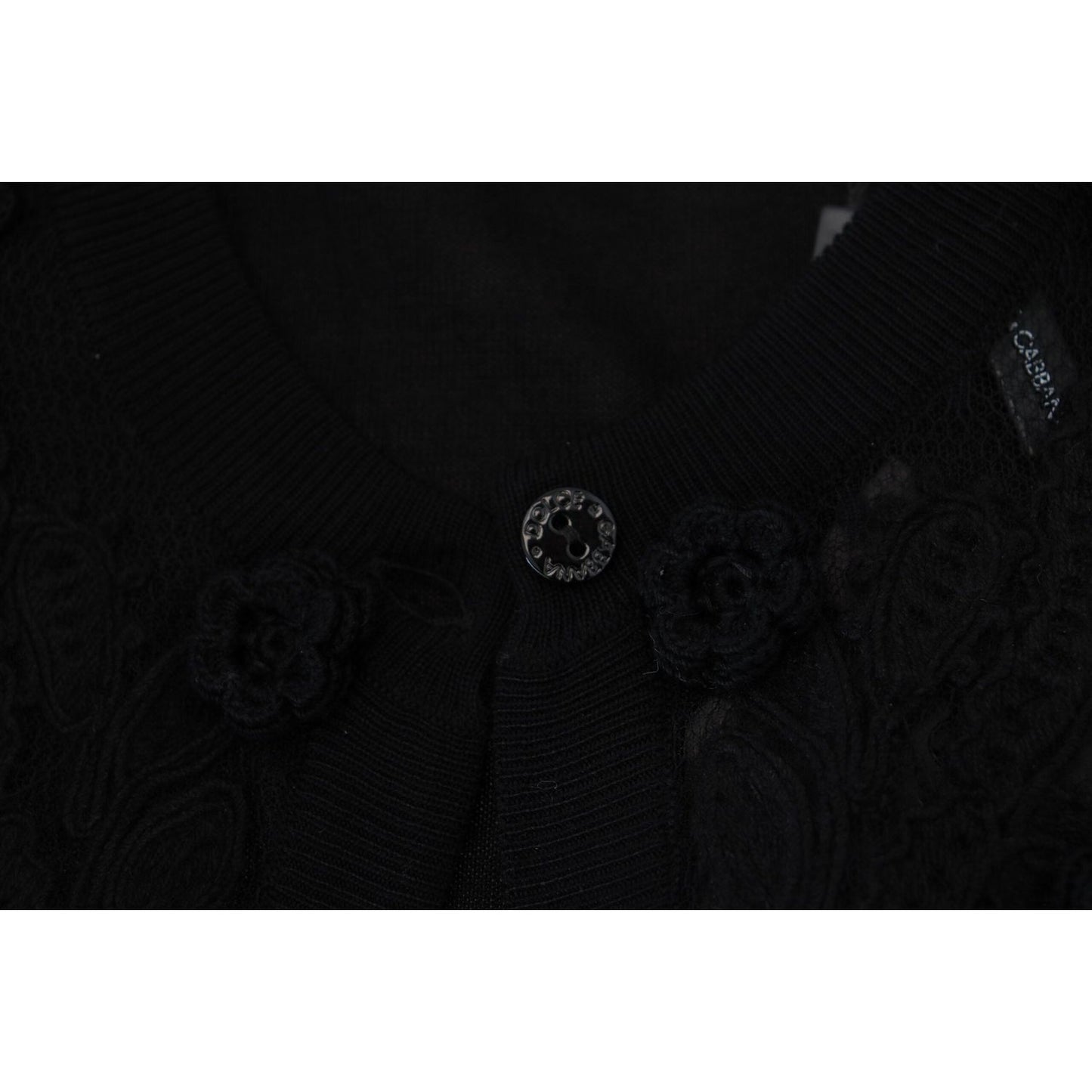 Dolce & Gabbana Elegant Black Floral Lace Cardigan Sweater Dolce & Gabbana