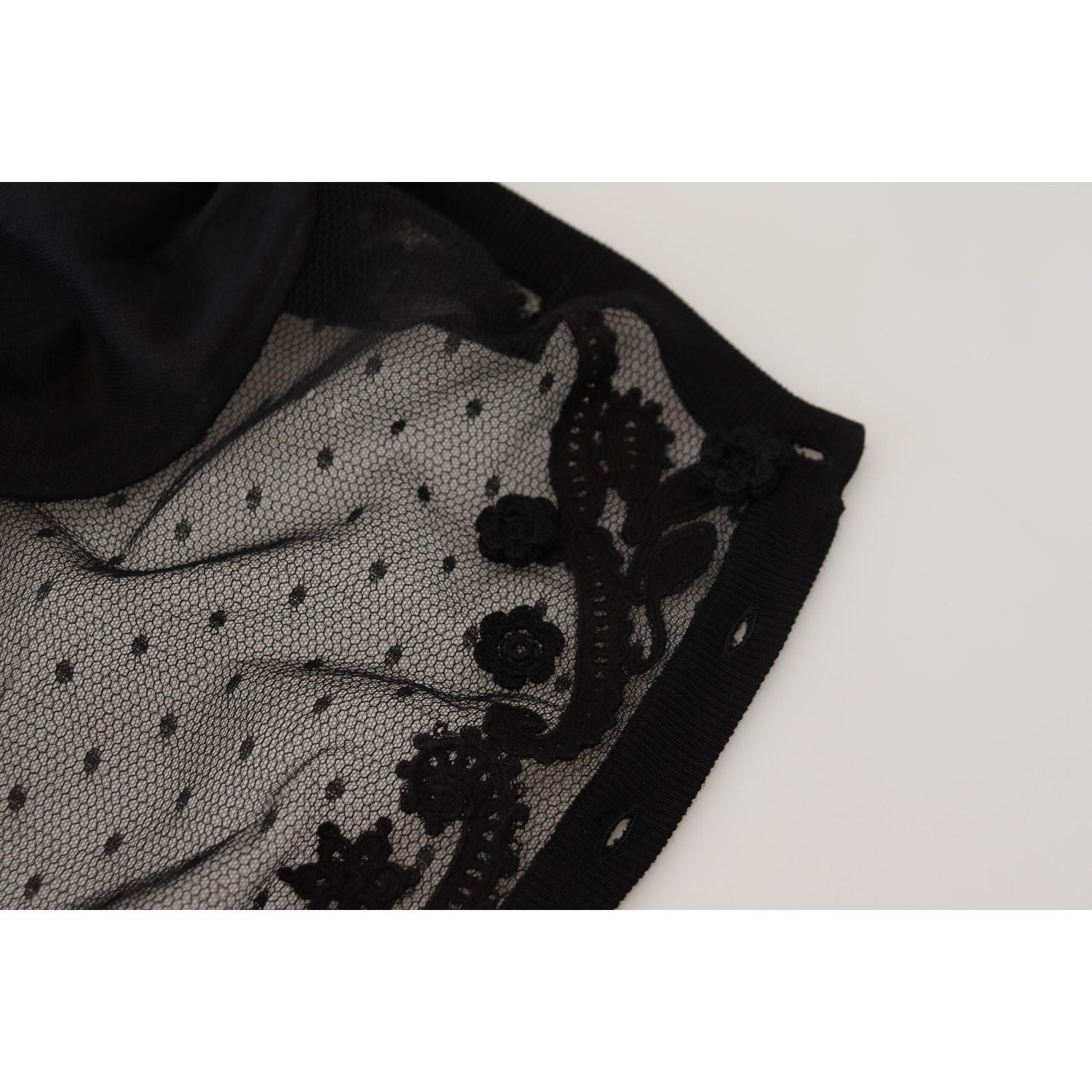 Dolce & Gabbana Black Floral Lace Button Cardigan Sweater