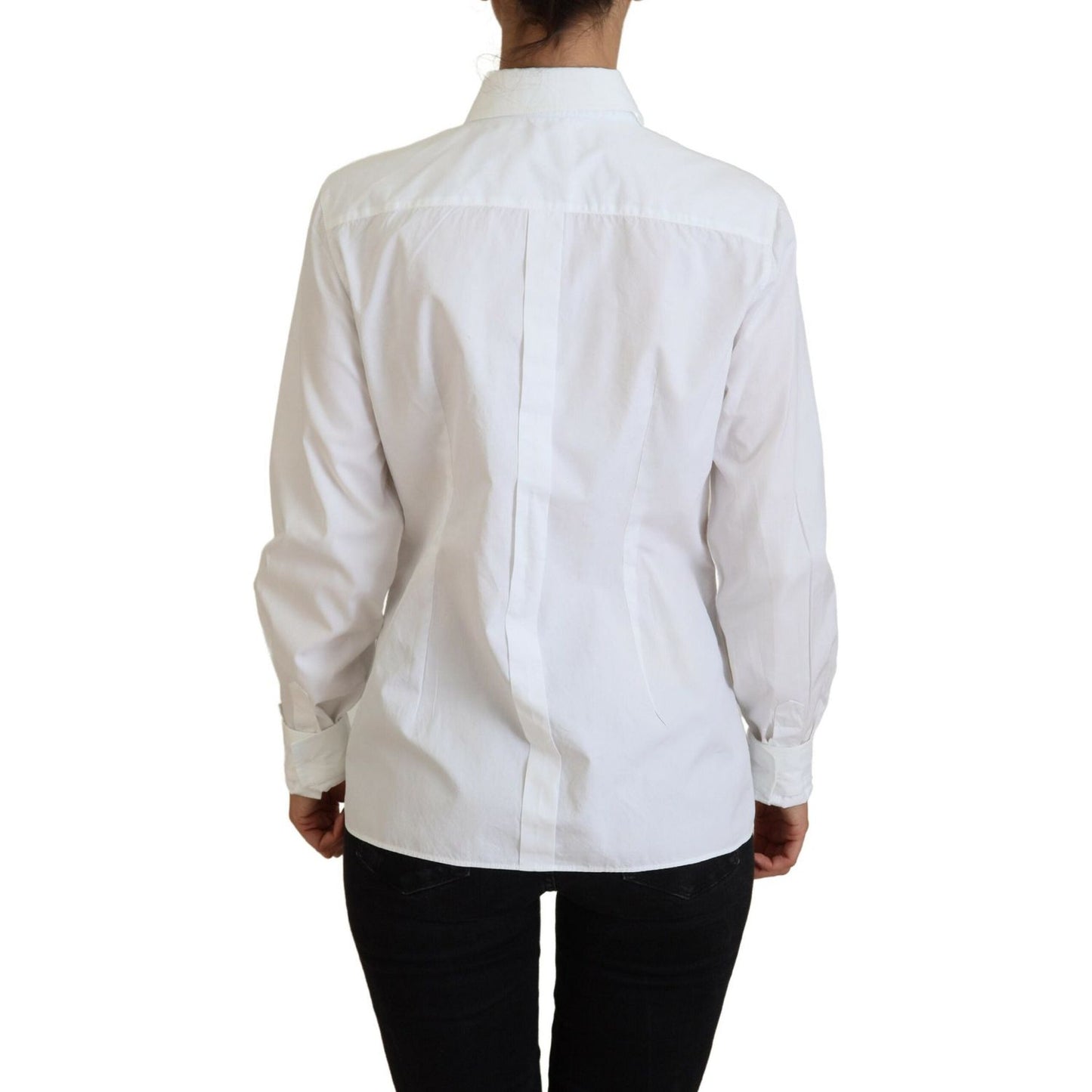 Dolce & Gabbana Elegant White Cotton Button-Up Top Dolce & Gabbana