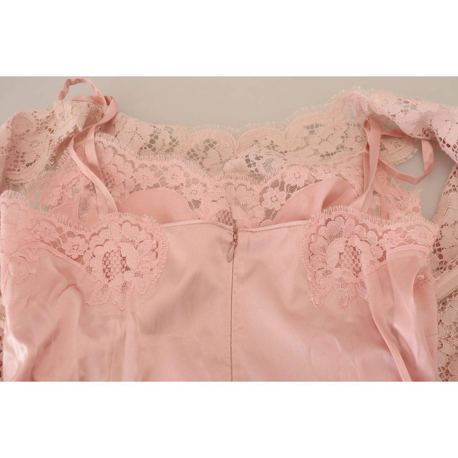 Dolce & Gabbana Elegant Sheer Lace Sleeveless Blouse in Pink