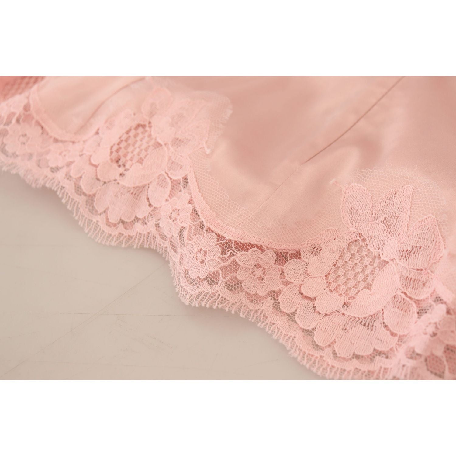 Dolce & Gabbana Elegant Sheer Lace Sleeveless Blouse in Pink