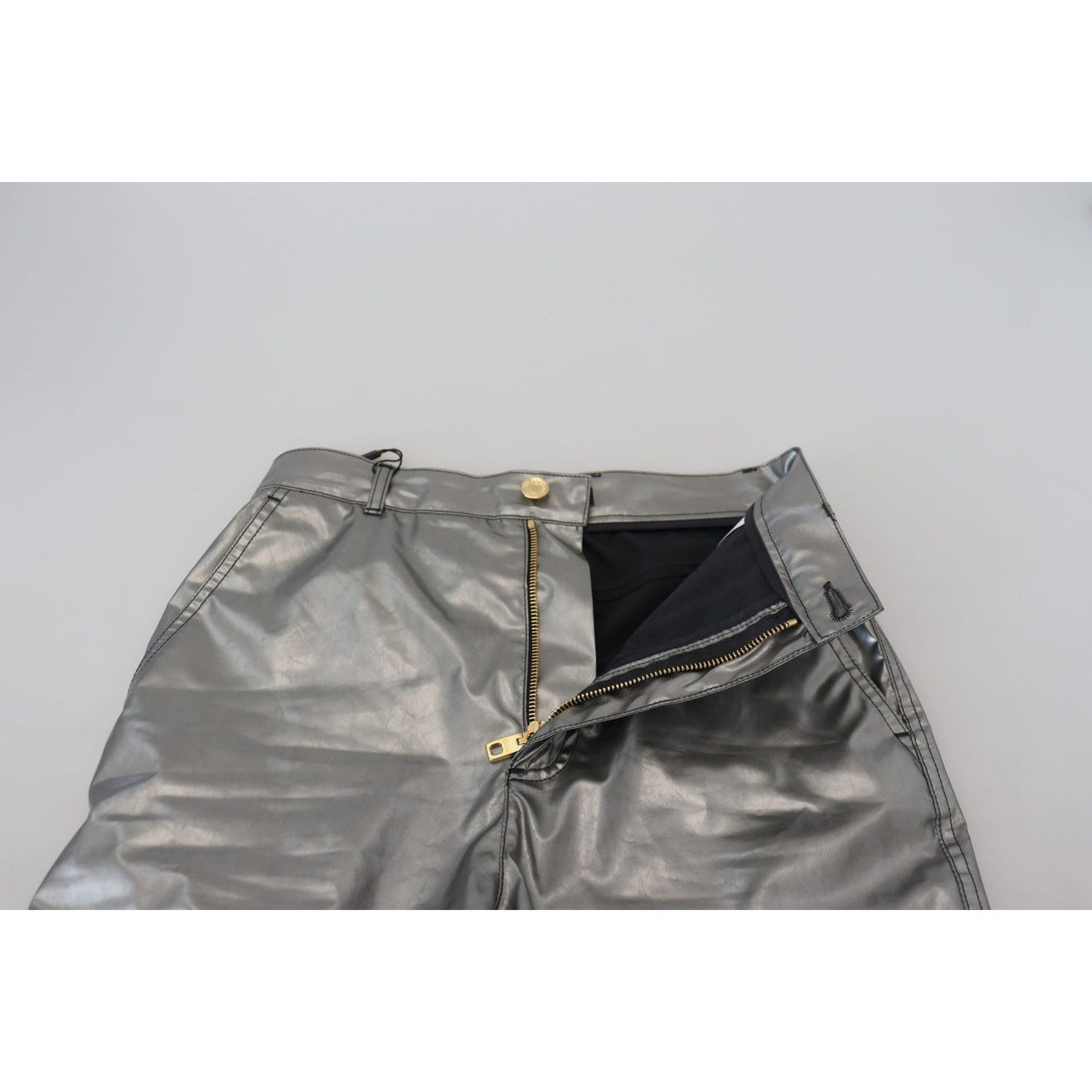 Dolce & Gabbana Metallic Silver High Waist Skinny Pants