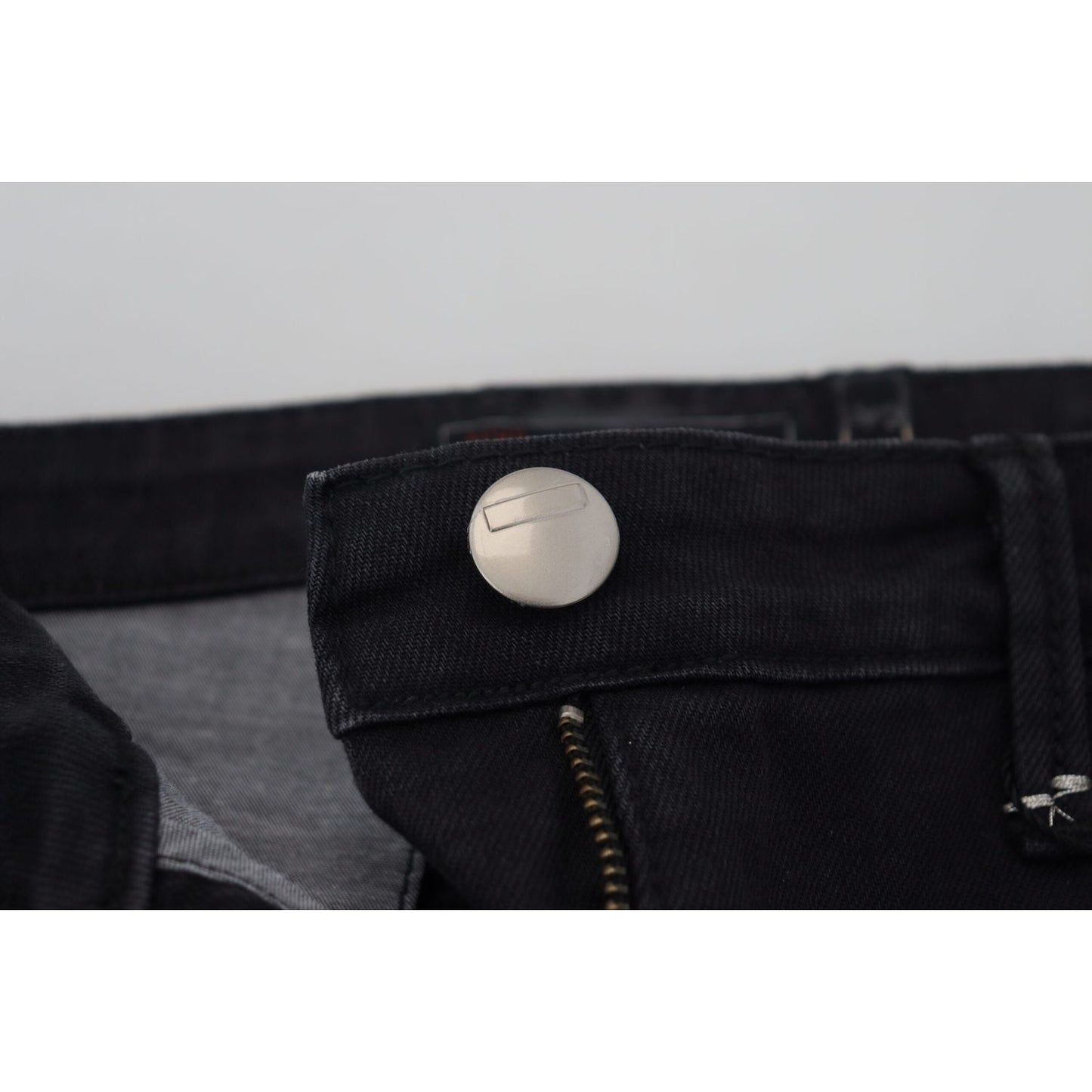 Acht Sleek Black Washed Low Waist Skinny Jeans Acht Black
