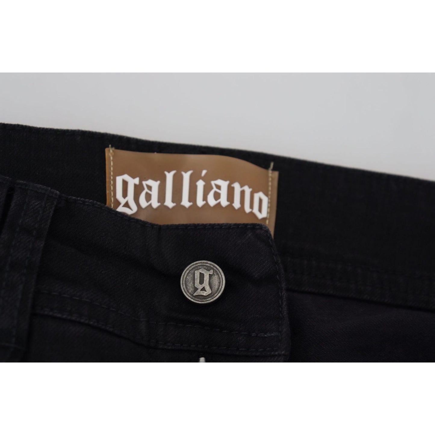 John Galliano Chic Mid Waist Flared Black Jeans John Galliano