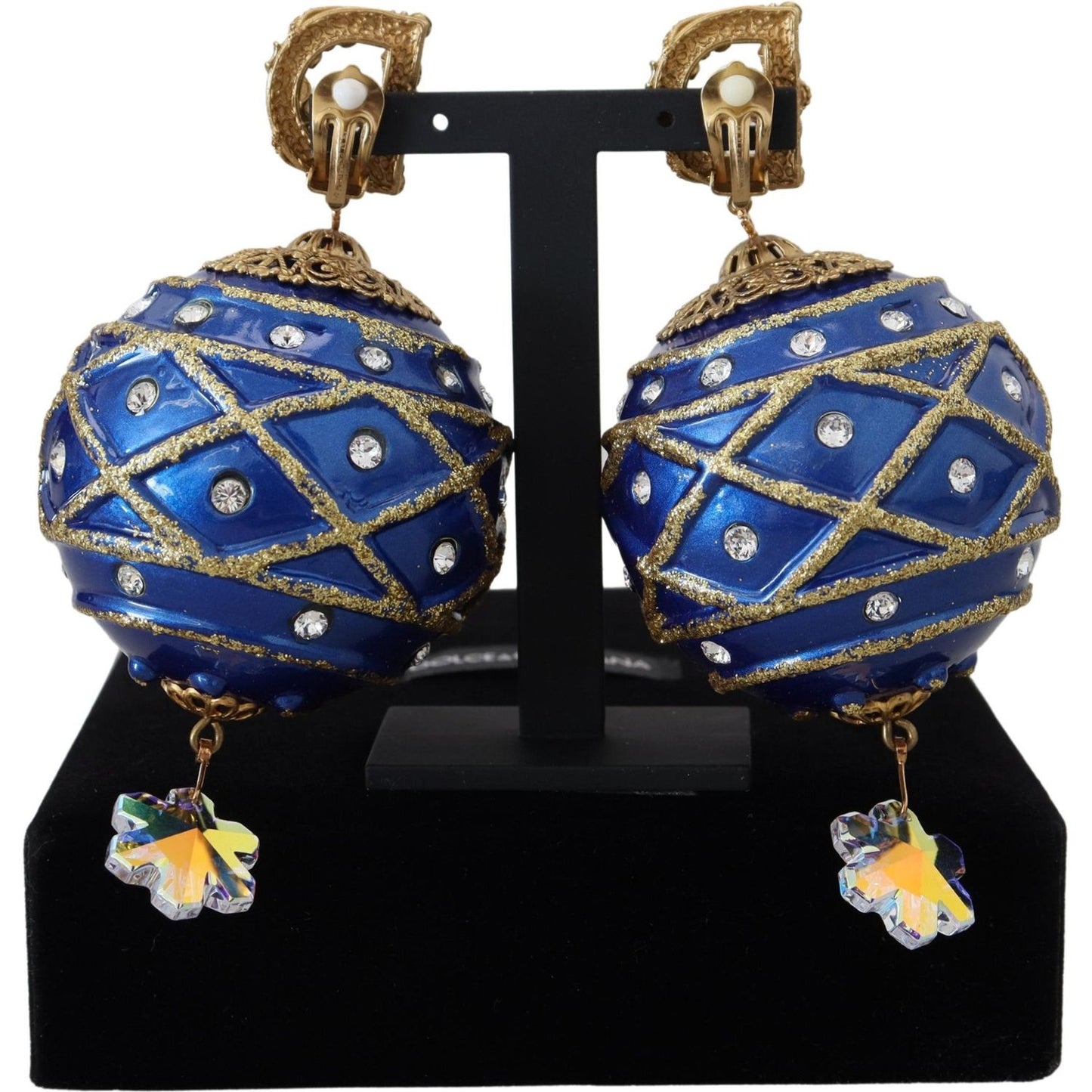 Dolce & Gabbana Elegant Dangling Crystal Christmas Ball Earrings Dolce & Gabbana