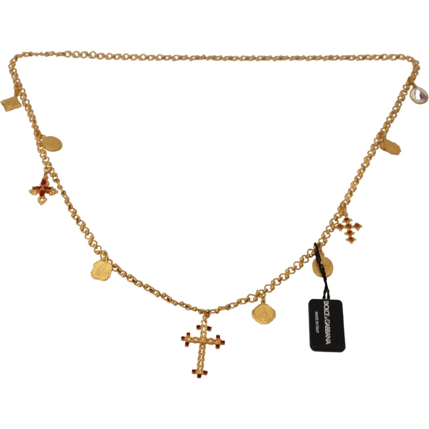 Dolce & Gabbana Gold Tone Cross Charm Necklace Dolce & Gabbana