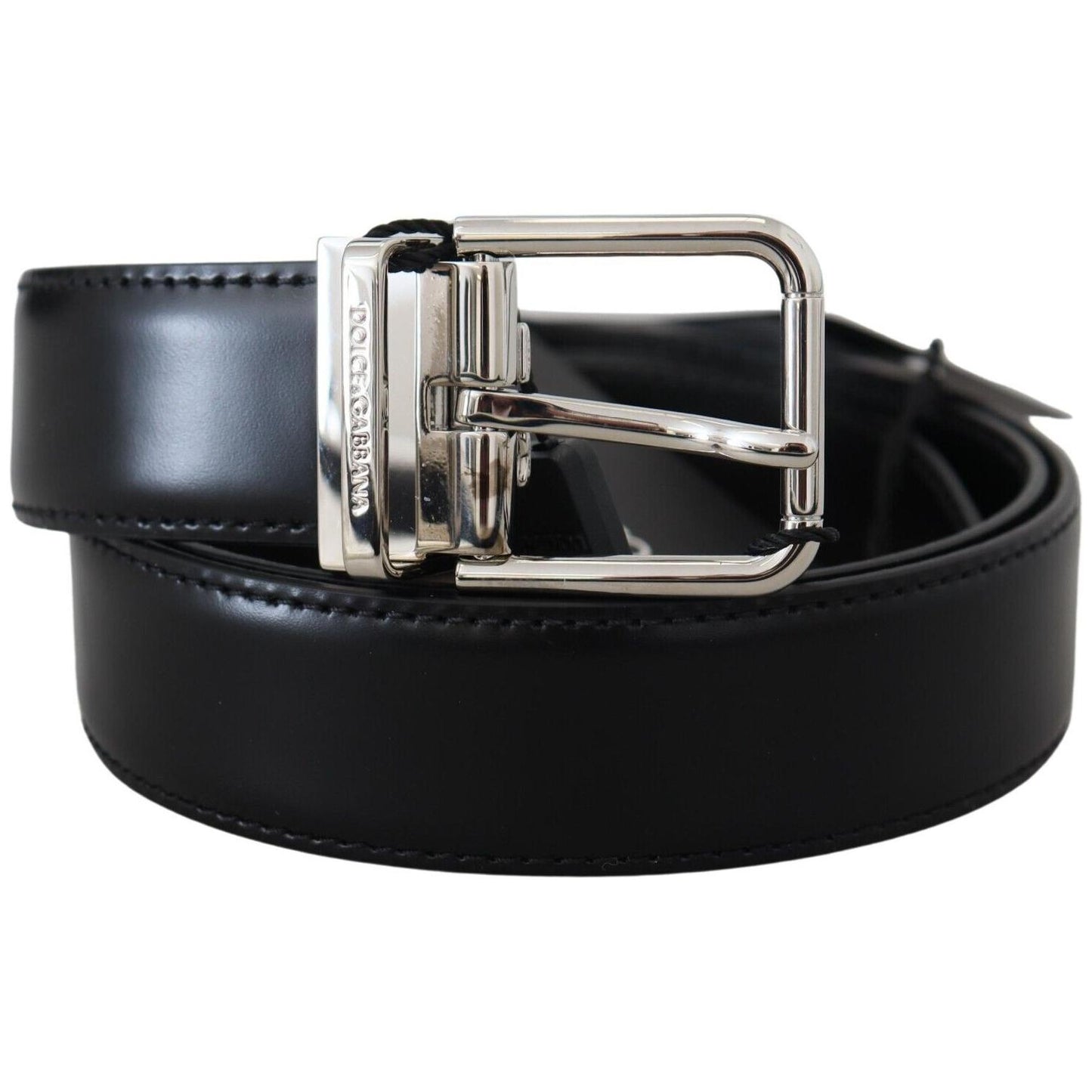 Dolce & Gabbana Elegant Black Calf Leather Belt Dolce & Gabbana