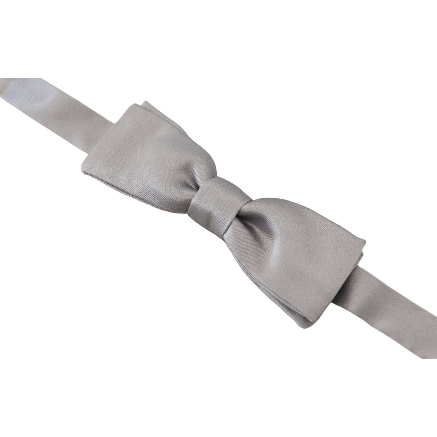 Dolce & Gabbana Elegant Gray Silk Bow Tie Dolce & Gabbana