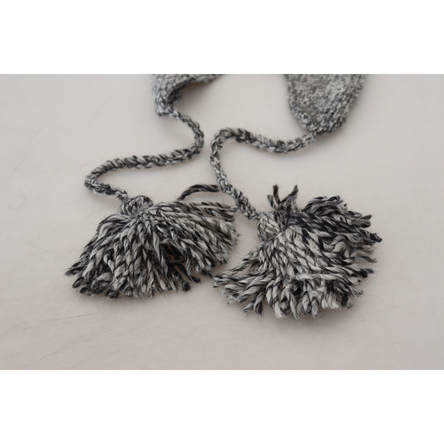 Dolce & Gabbana Gray Warm Fleece Ear Flaps Knit Beanie Hat