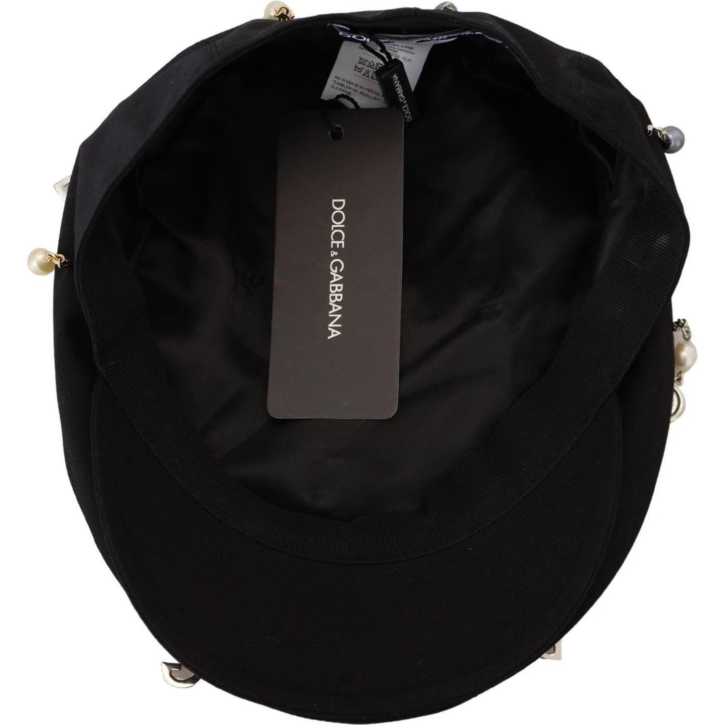 Dolce & Gabbana Elegant Black Cotton Newsboy Hat Dolce & Gabbana