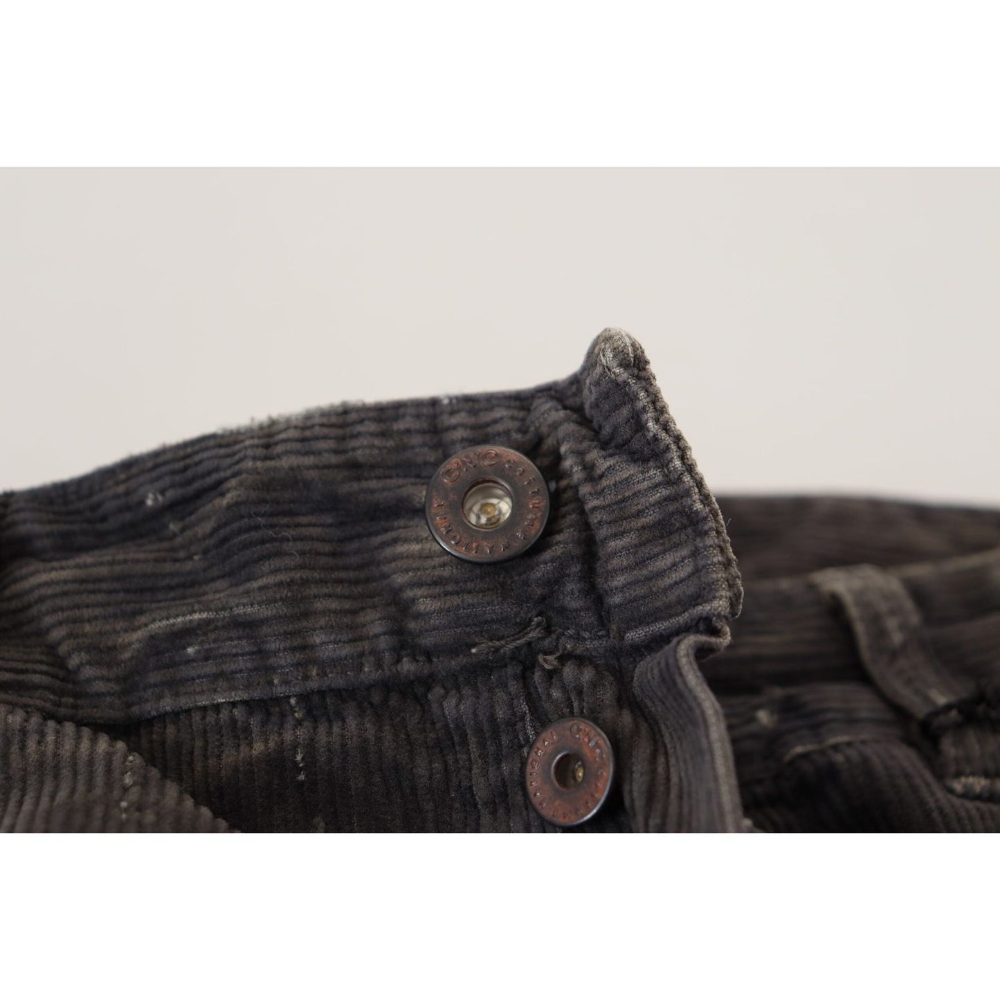 Costume National Gray Cotton Corduroy Men Casual Jeans