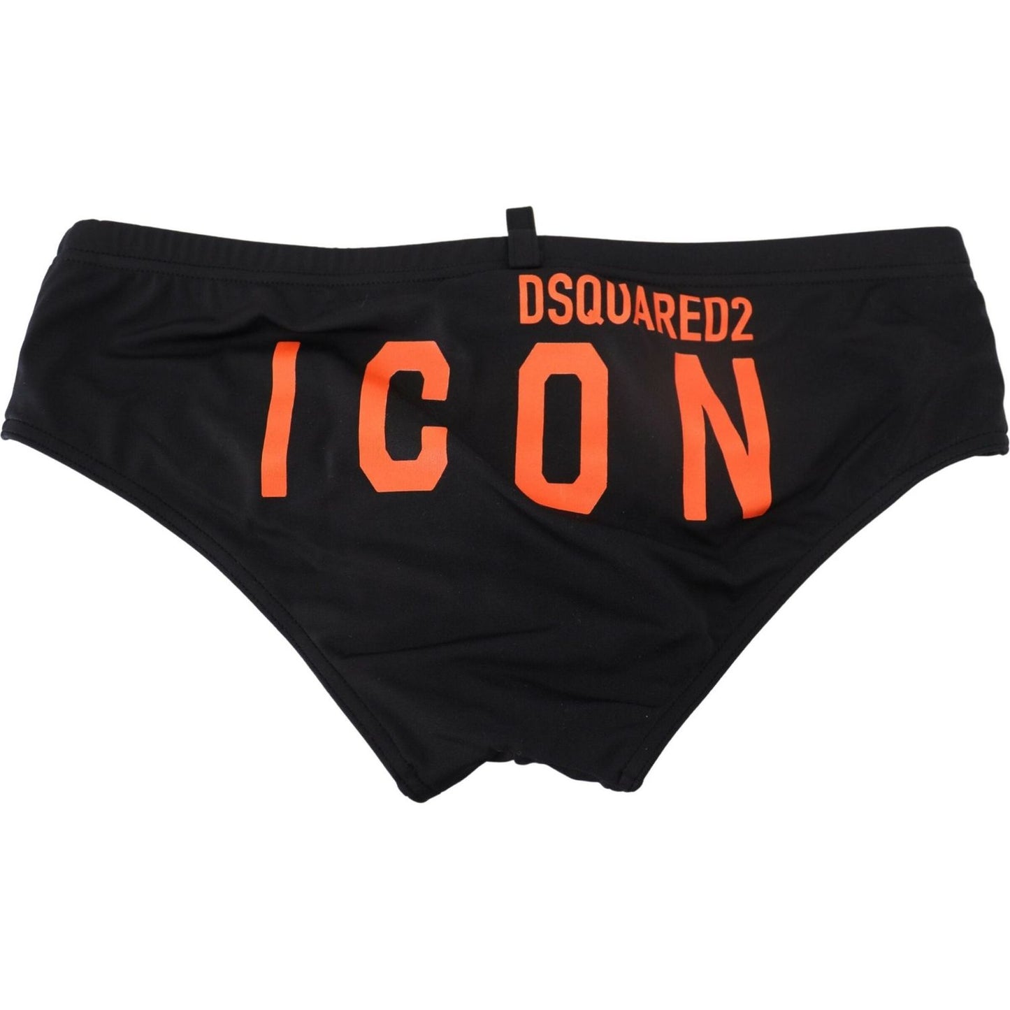 Dsquared² Elegant Black Swim Briefs with Orange Logo Dsquared²