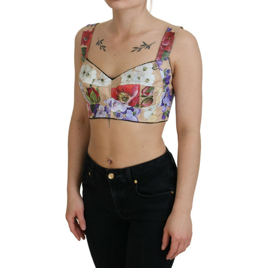 Dolce & Gabbana Floral Print Bustier Crop Top Dolce & Gabbana