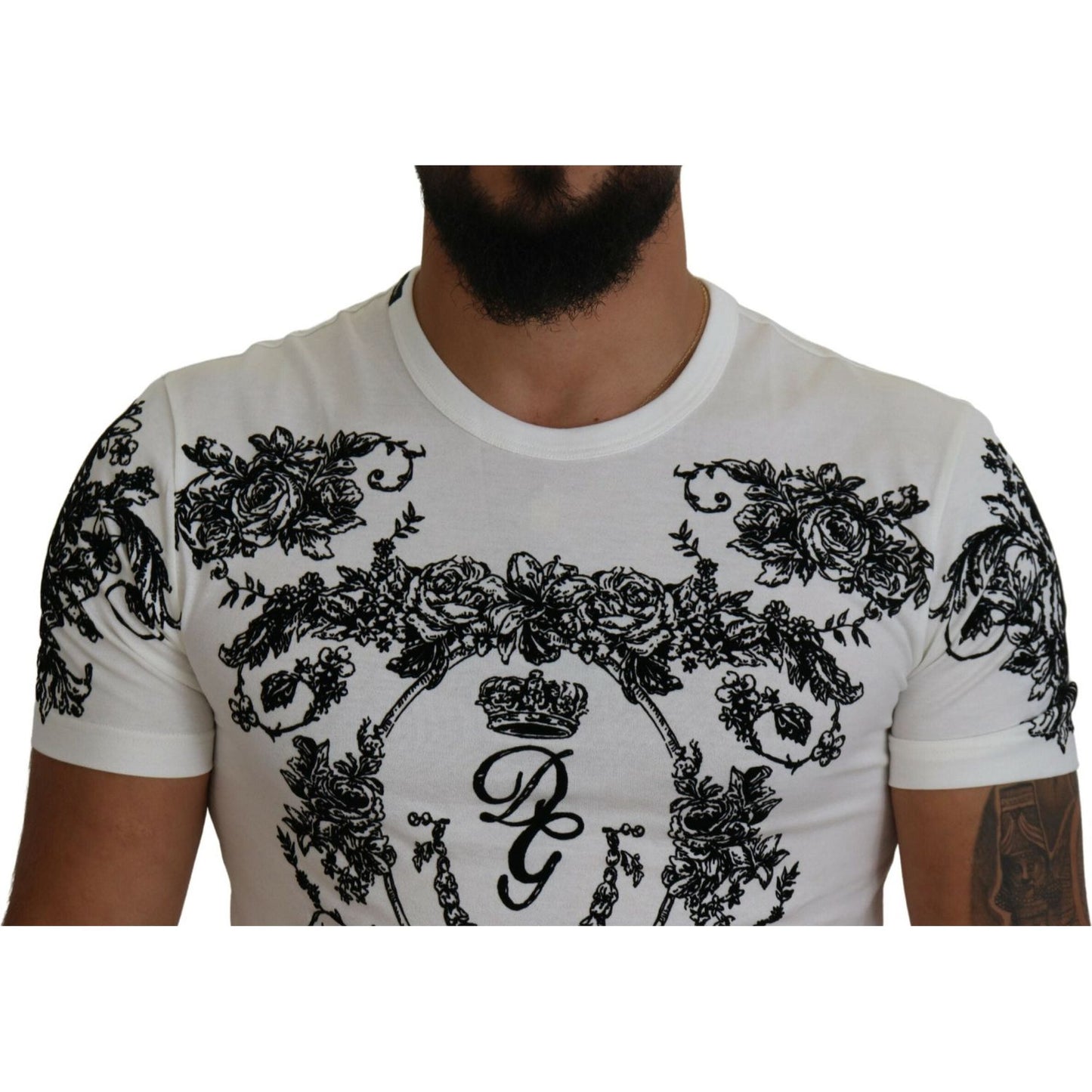 Dolce & Gabbana Elegant Floral Crown Tee Dolce & Gabbana