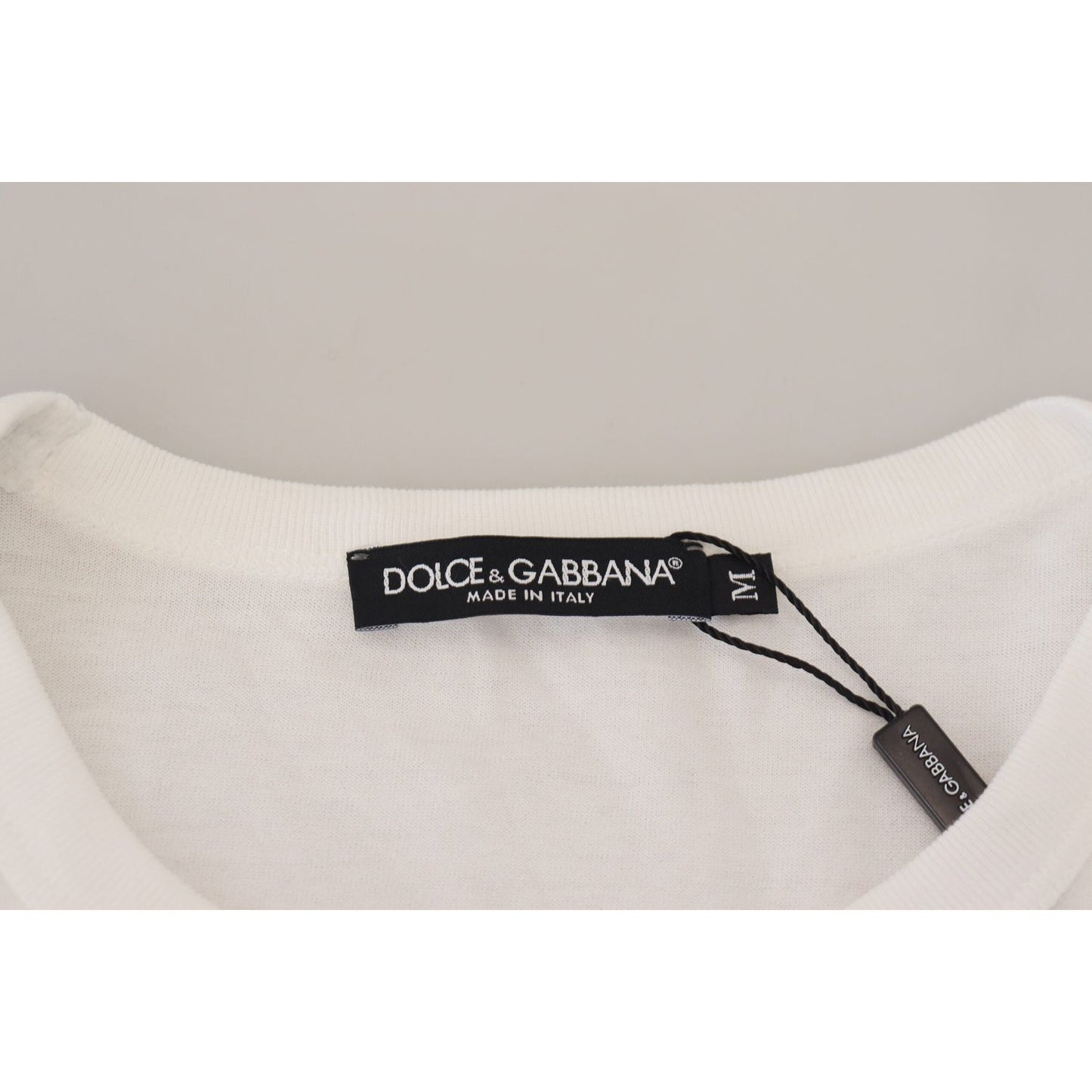 Dolce & Gabbana Elegant White Cotton Pullover Sweater Dolce & Gabbana