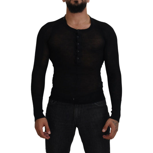 Dolce & Gabbana Elegant Black Cashmere Pullover Sweater Dolce & Gabbana