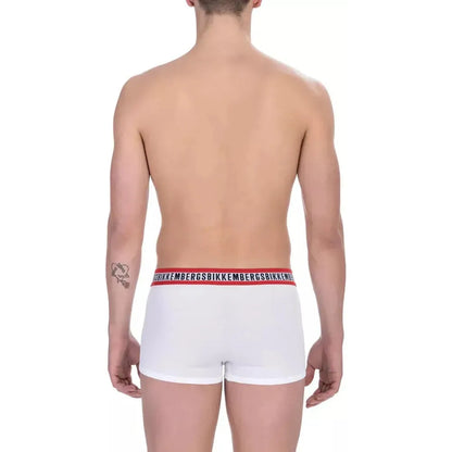 Bikkembergs White Cotton Men's Underwear Trunk Twin Pack