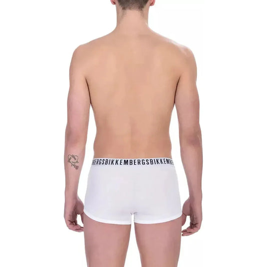 Bikkembergs White Cotton Men Underwear Trunk Bi-Pack Bikkembergs