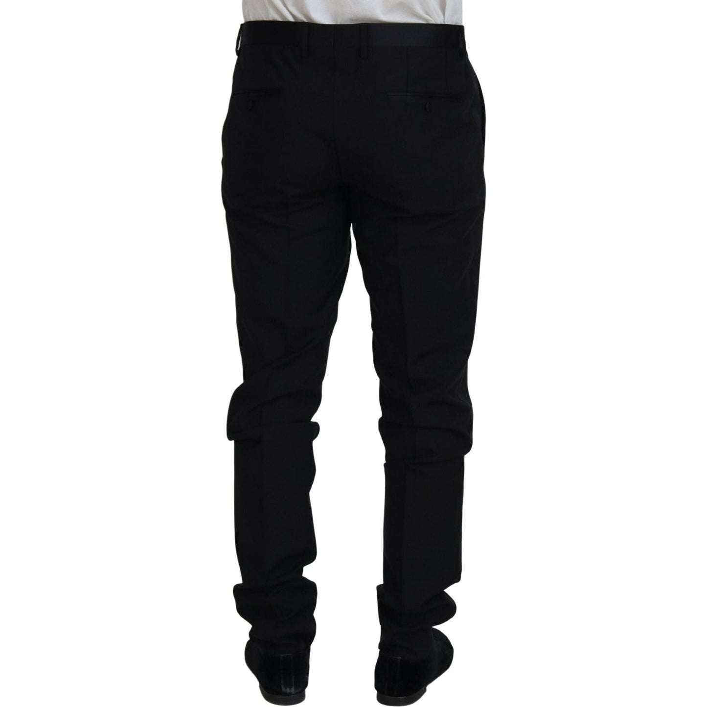 Dolce & Gabbana Black Wool Chino Dress Formal Pants