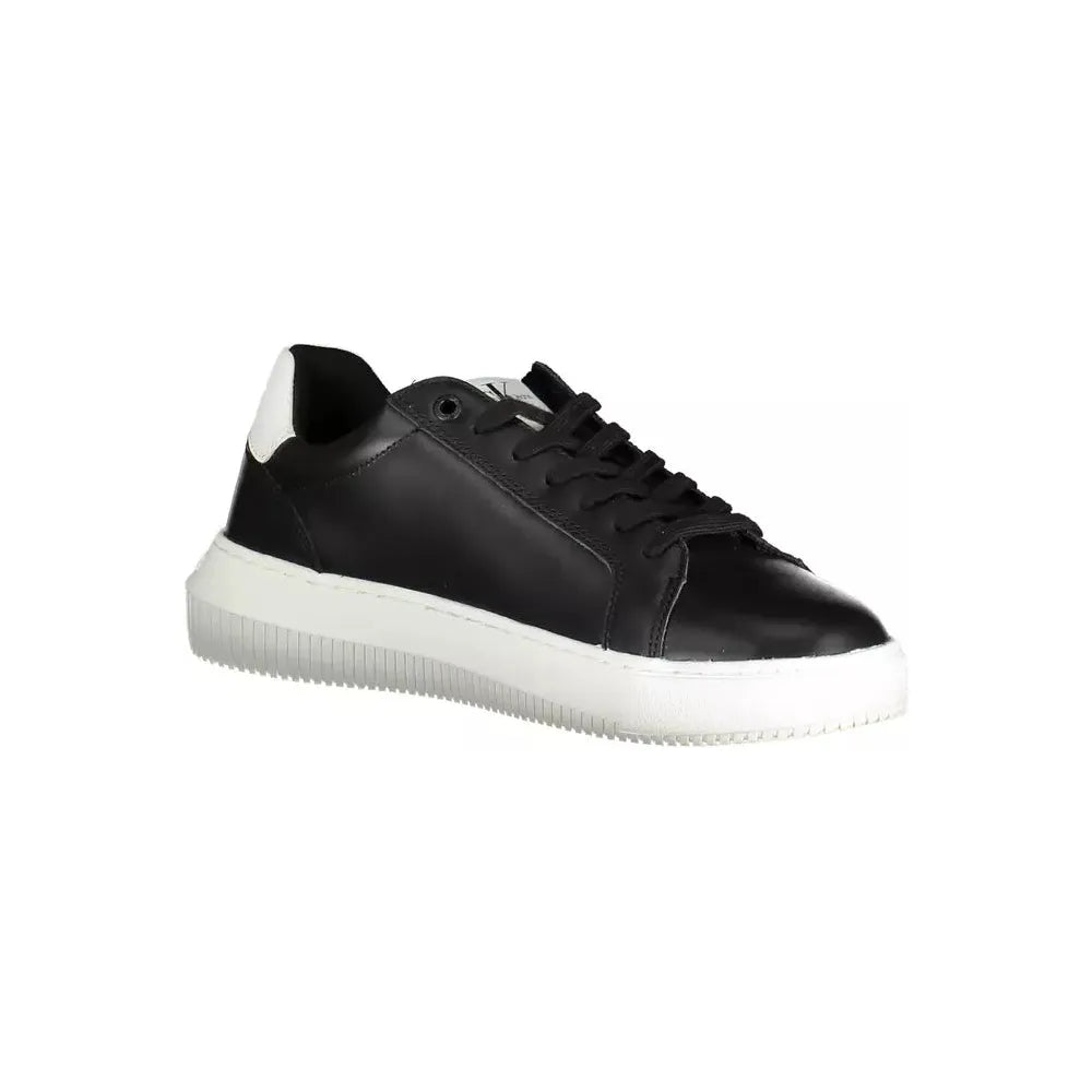 Calvin Klein Black Leather Men Sneaker Calvin Klein