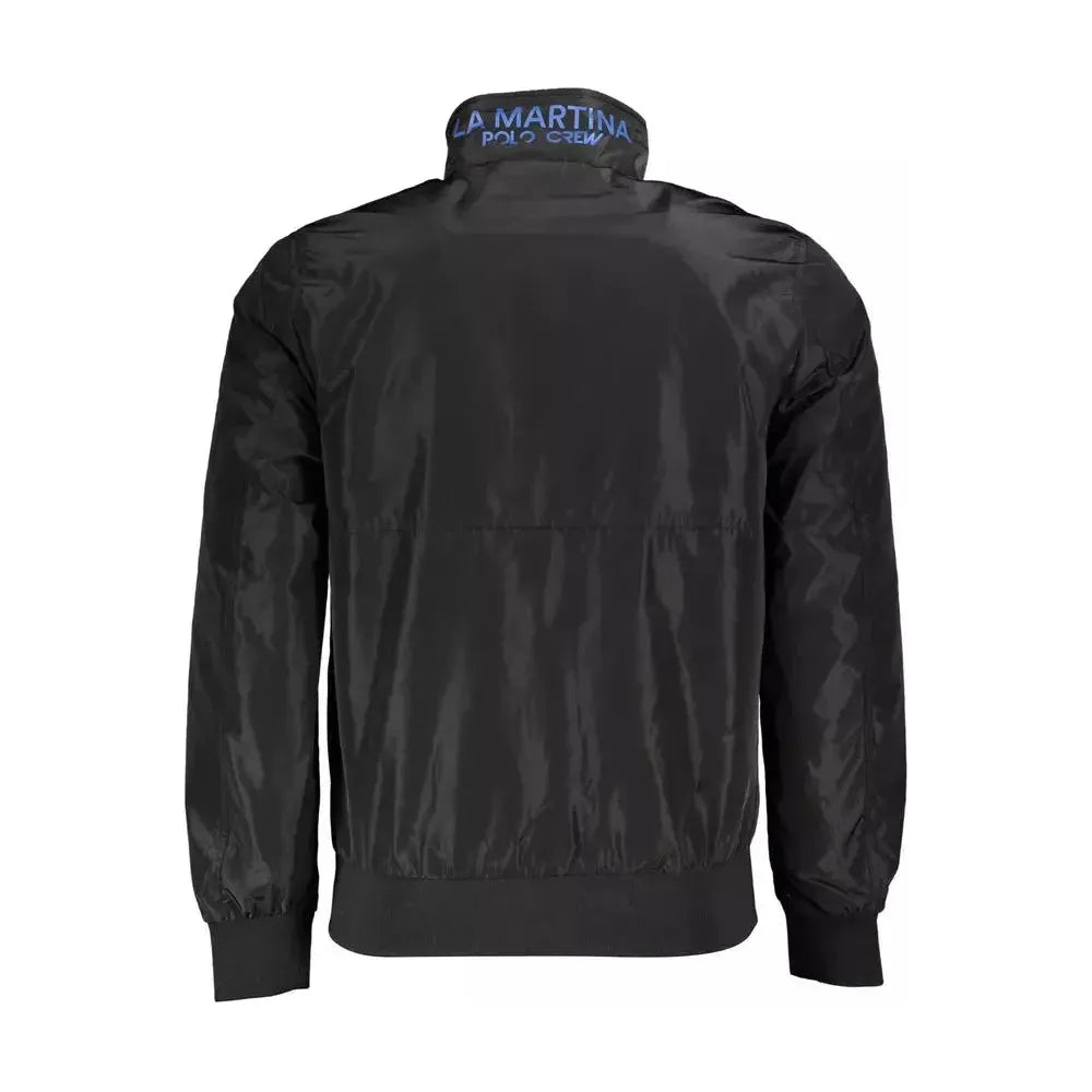 La Martina Black Polyester Men Jacket La Martina