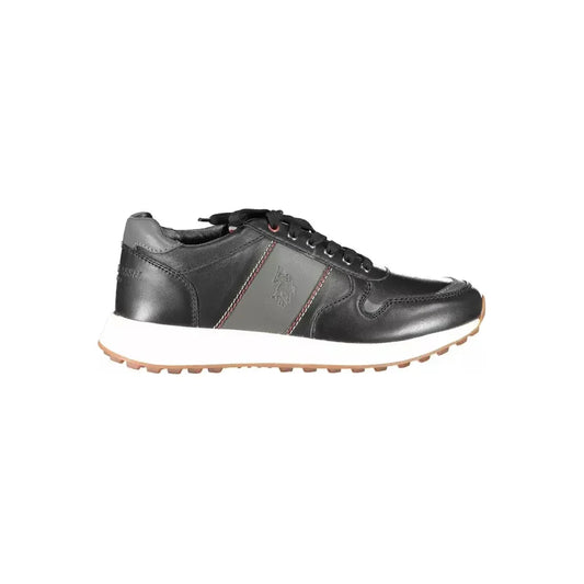 U.S. POLO ASSN. Sleek Black Eco Leather Sports Sneakers U.S. POLO ASSN.