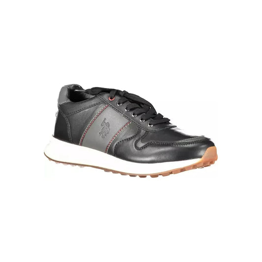 U.S. POLO ASSN. Sleek Black Eco Leather Sports Sneakers U.S. POLO ASSN.