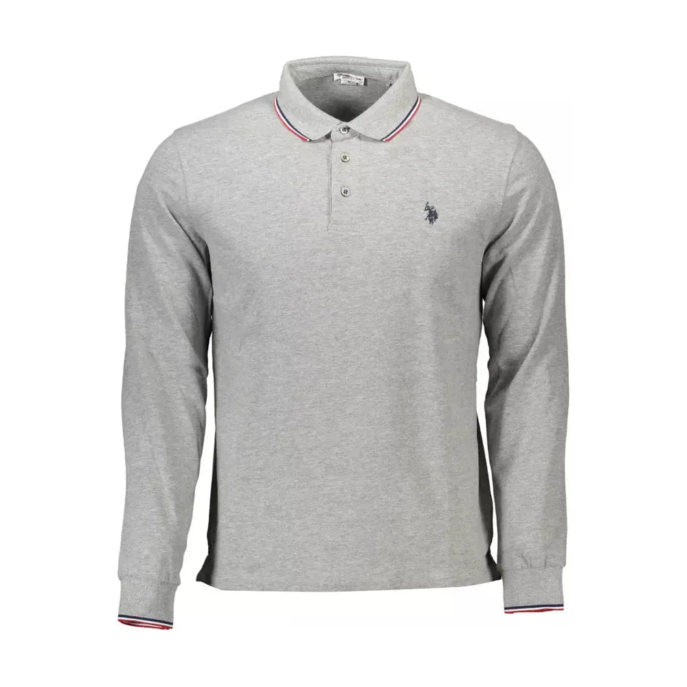 U.S. POLO ASSN. Gray Cotton Men Polo Shirt U.S. POLO ASSN.