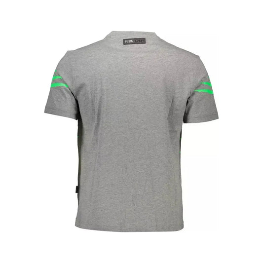 Plein Sport Gray Cotton Men T-Shirt Plein Sport