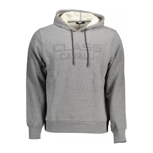 Cavalli Class Gray Cotton Men Sweatshirt Cavalli Class