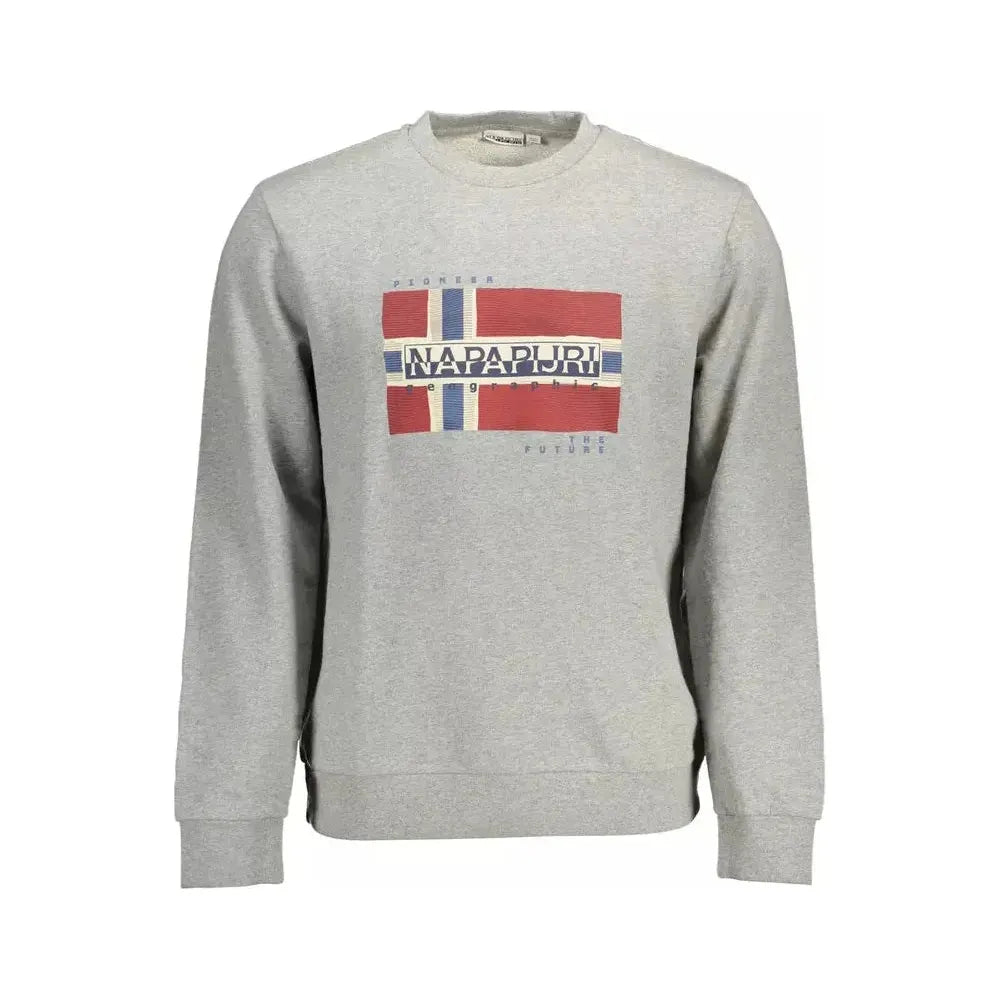 Napapijri Gray Cotton Men Sweater Napapijri