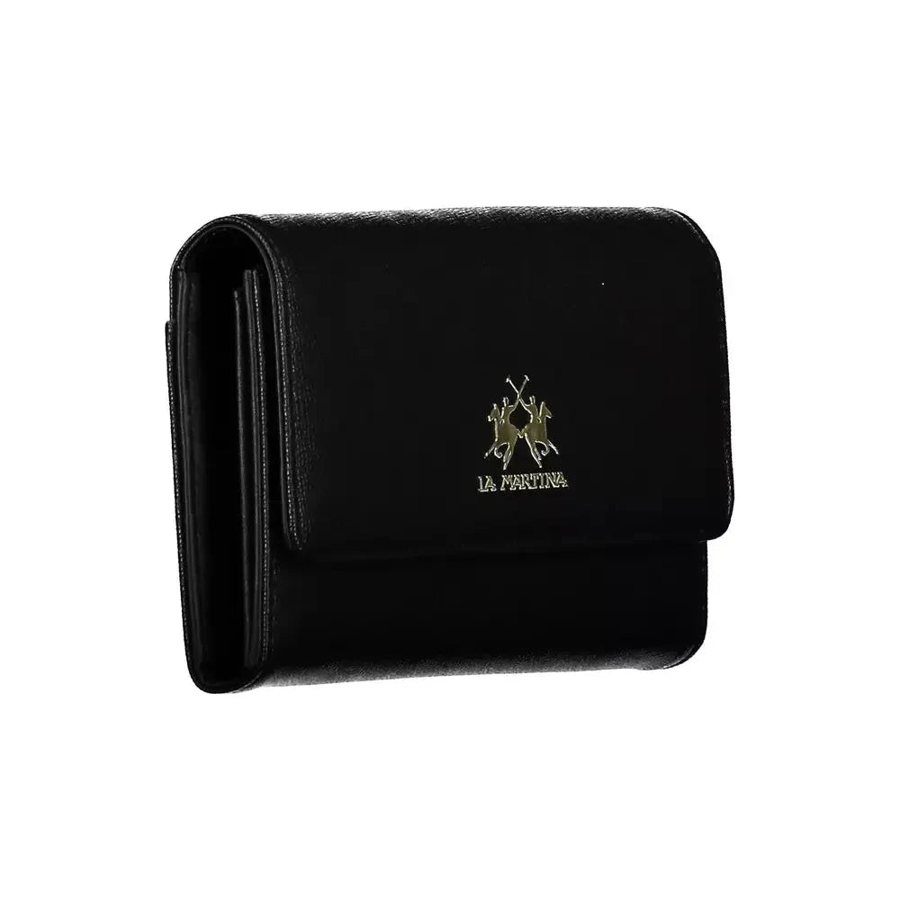 La Martina Black Polyethylene Women Wallet La Martina