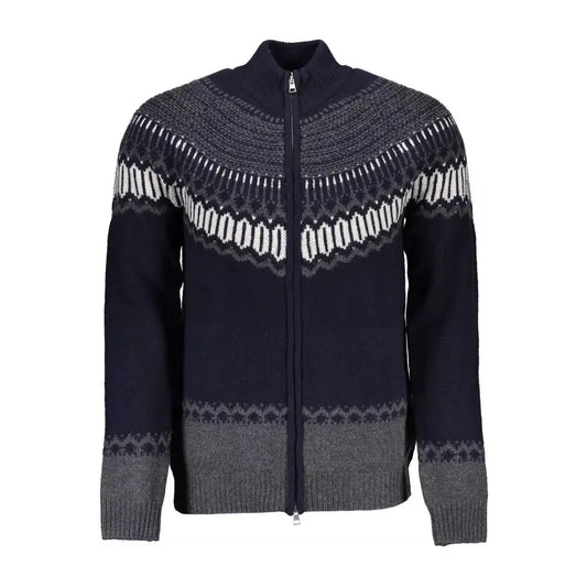 Gant Blue Wool Men Cardigan Gant