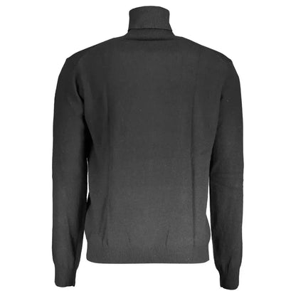 La Martina Black Wool Men Sweater La Martina