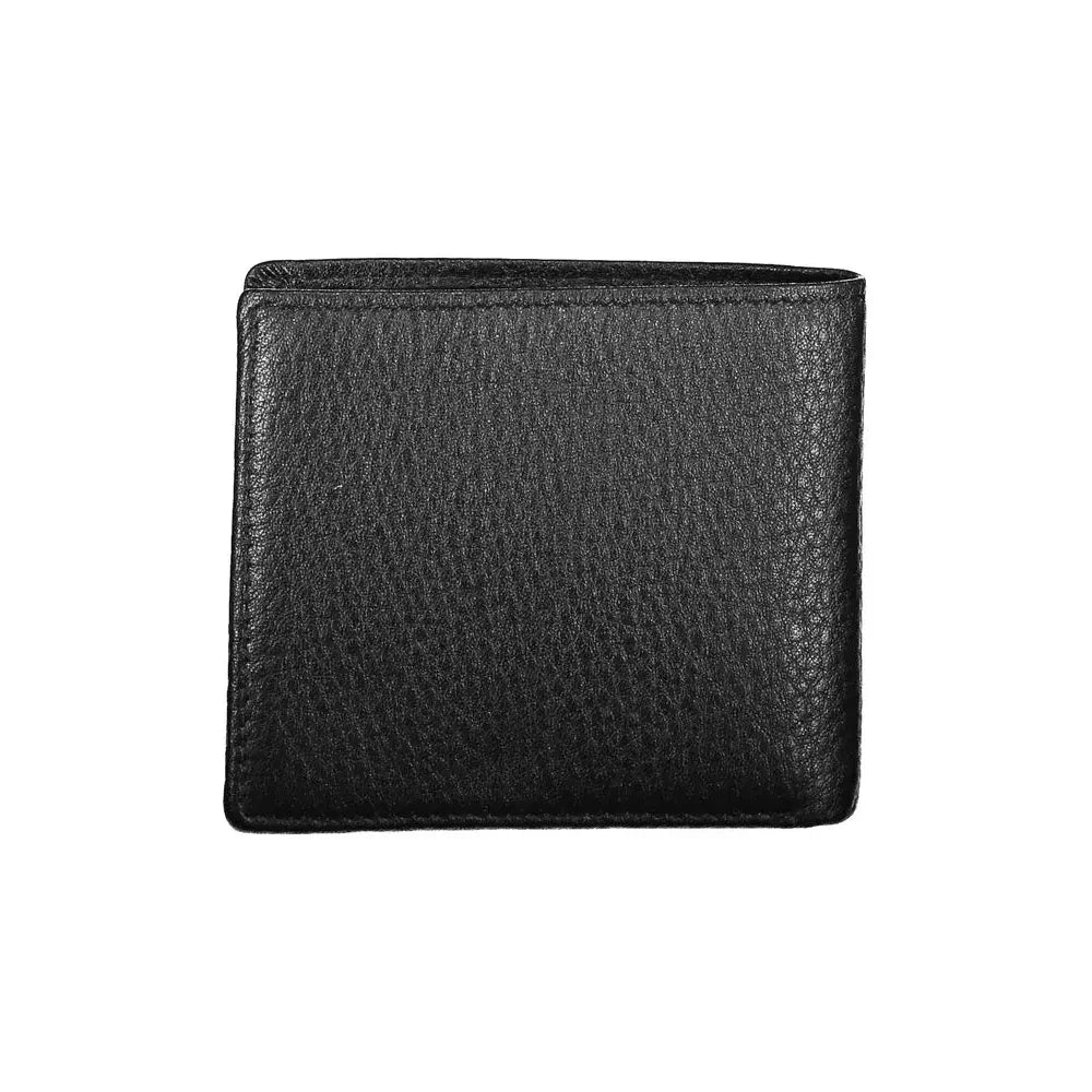 La Martina Black Leather Men Wallet La Martina