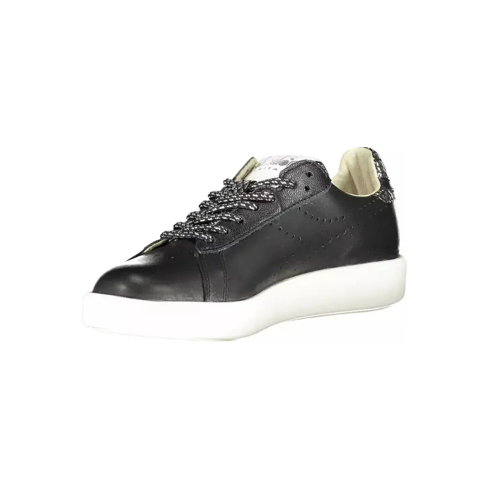 Diadora Black Leather Women Sneaker Diadora