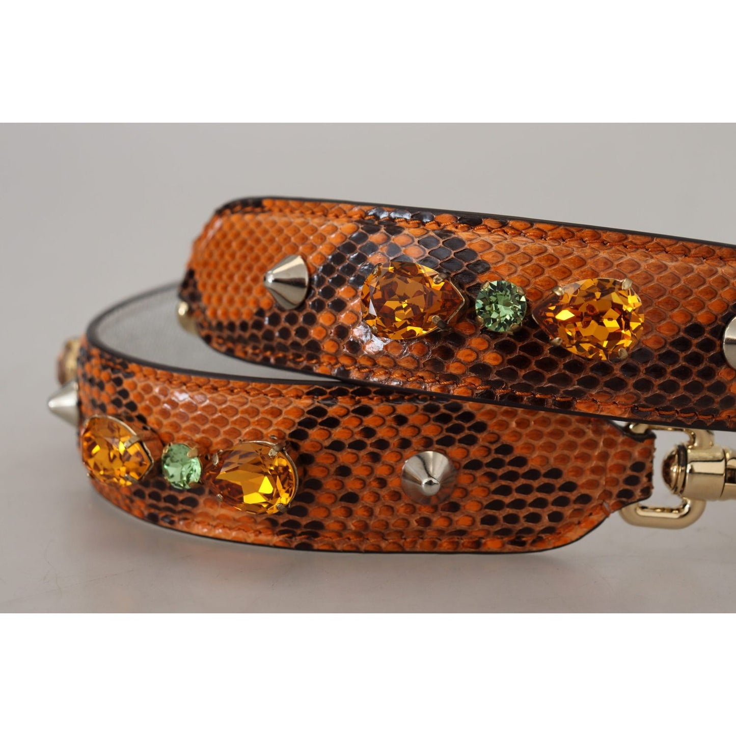 Dolce & Gabbana Chic Orange Leather Bag Strap with Gold-Tone Clasps Dolce & Gabbana