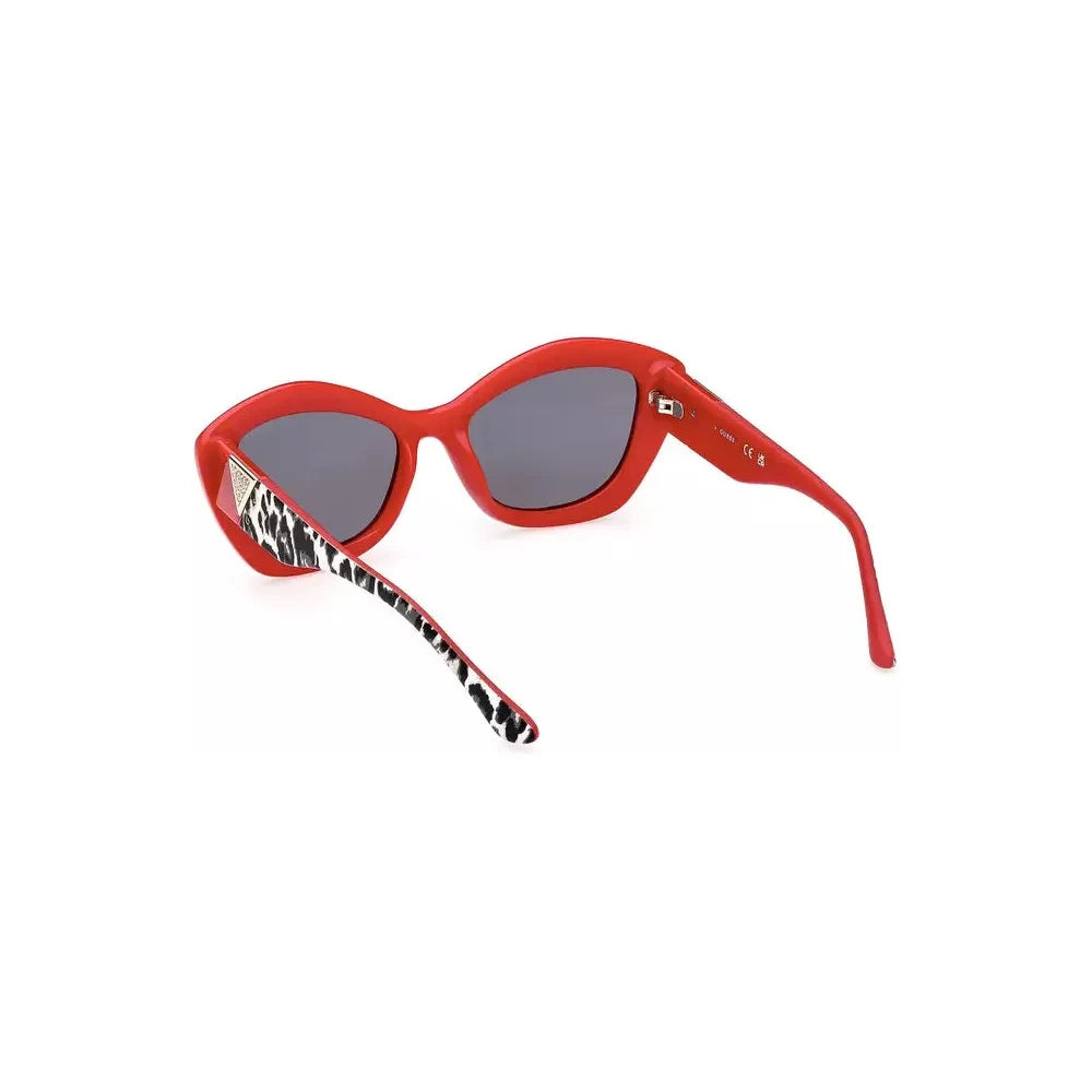 Guess Jeans Red Injected Plastic Women Sunglass Guess Jeans