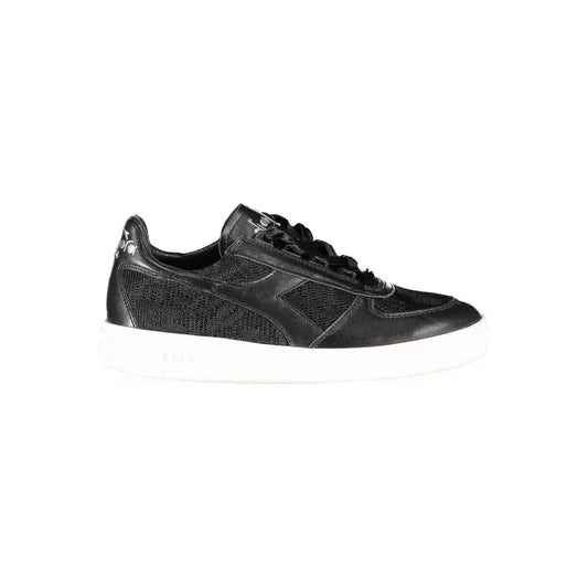 Diadora Black Leather Women Sneaker Diadora