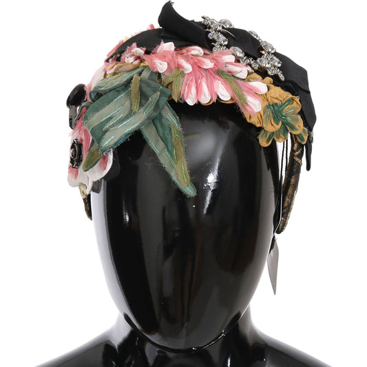 Dolce & Gabbana Elegant Crystal-Embellished Floral Headband Dolce & Gabbana