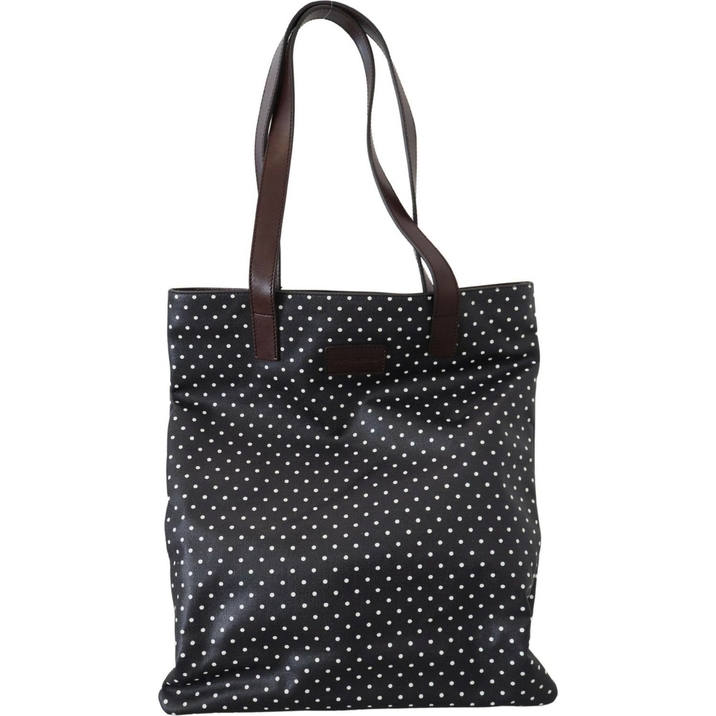 Dolce & Gabbana Elegant Canvas & Leather Tote Bag - Black & White Dolce & Gabbana