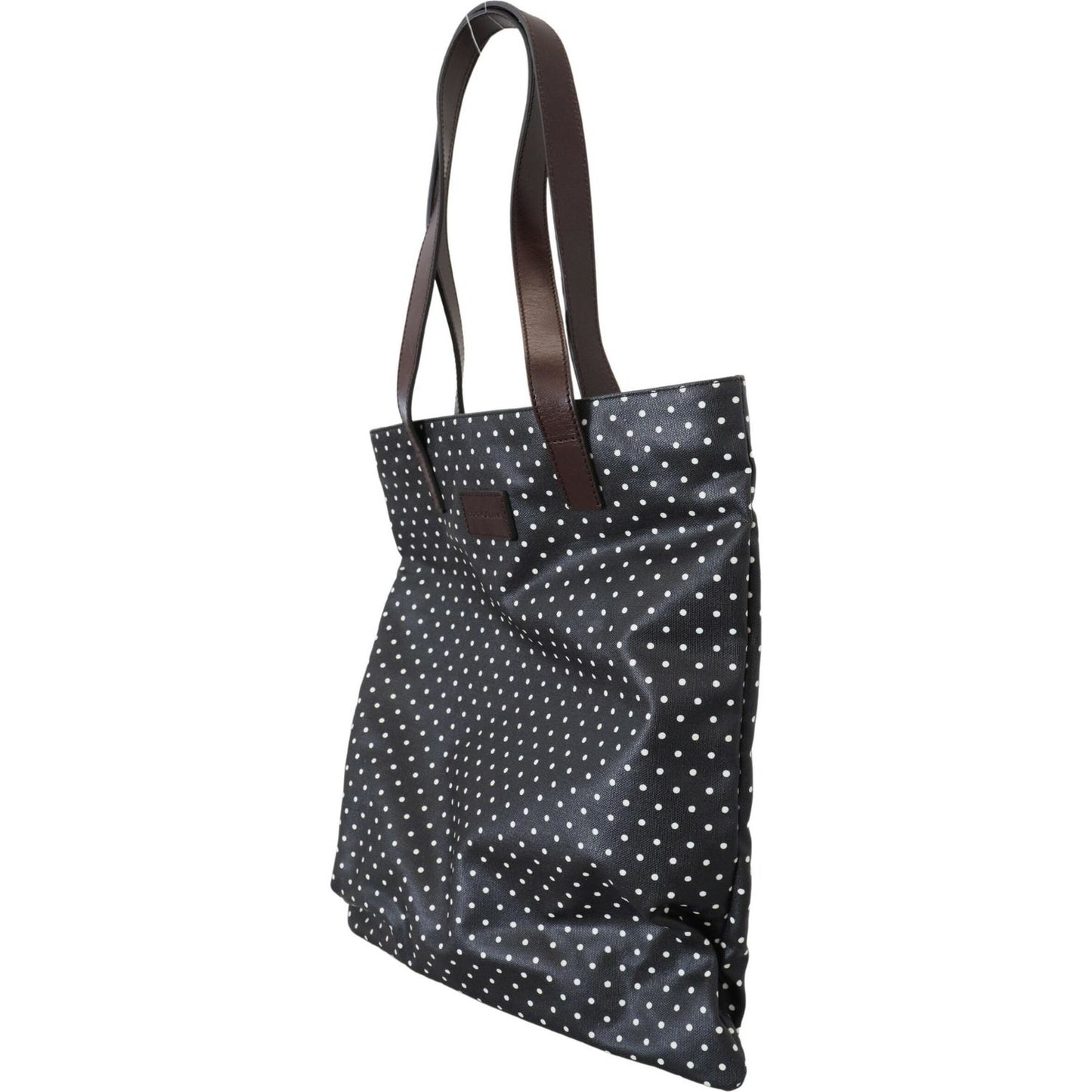 Dolce & Gabbana Elegant Canvas & Leather Tote Bag - Black & White Dolce & Gabbana