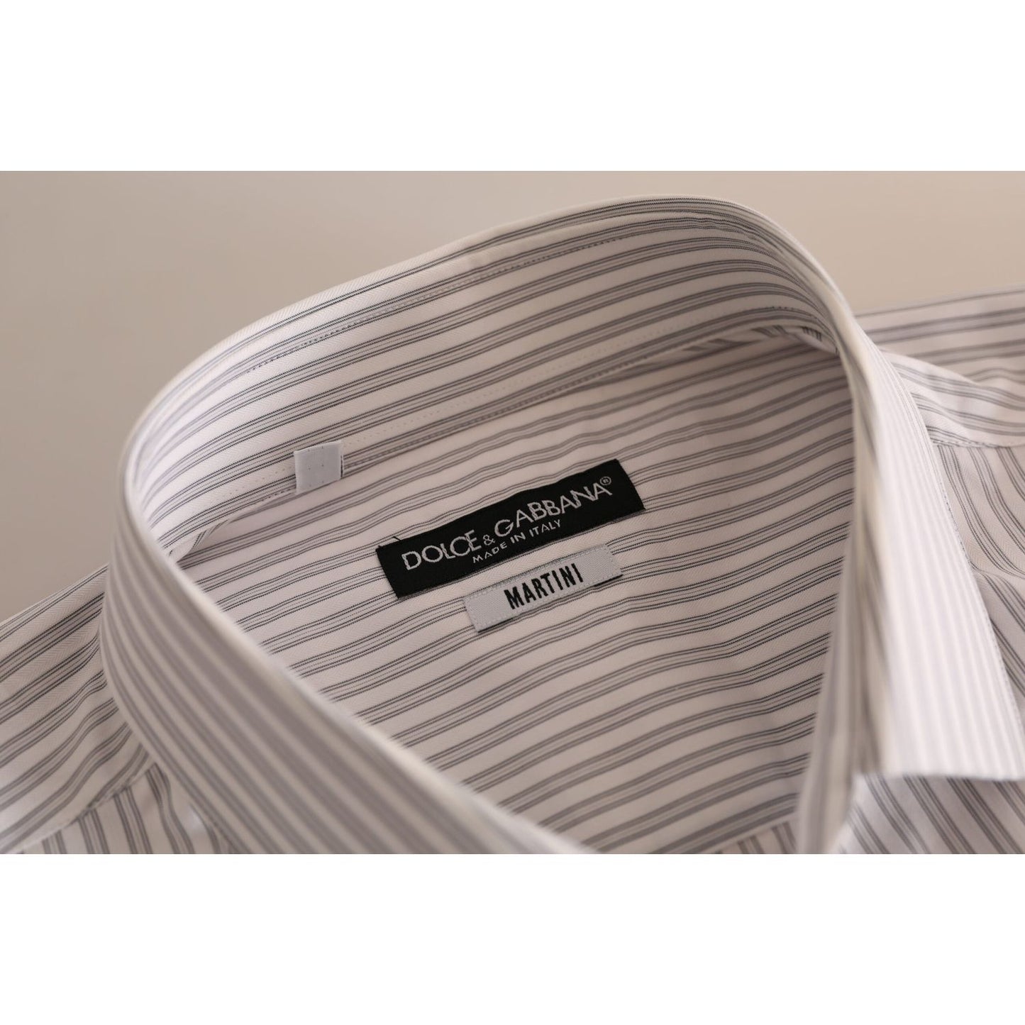 Dolce & Gabbana Elegant White Striped Cotton Dress Shirt Dolce & Gabbana